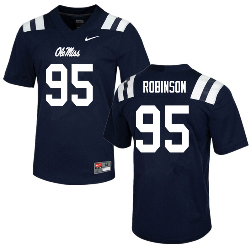Tavius Robinson Ole Miss Rebels NCAA Men's Navy #95 Stitched Limited College Football Jersey PVY8158QI
